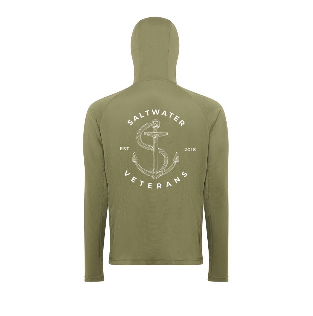 Burke | The Saltwater Ninja - Hooded Sun Shirt with Buff | Saltwater Veterans Branded