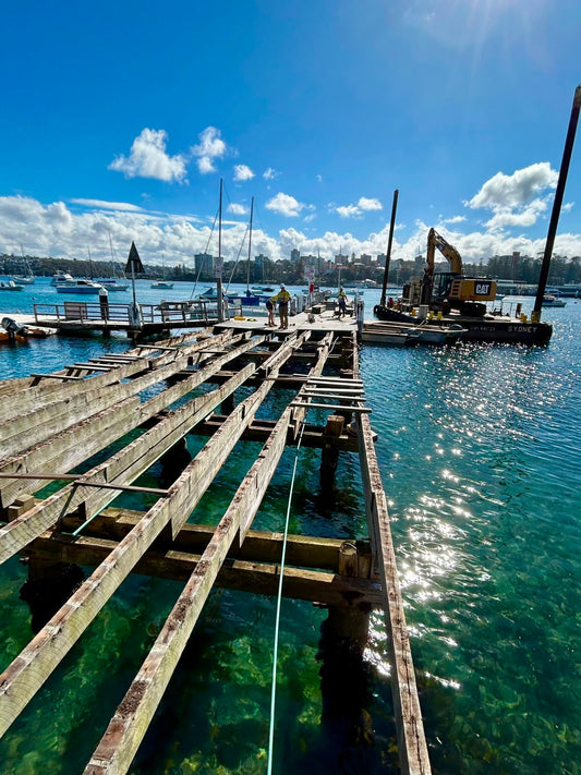Manly Yacht Club Wharf Repairs Underway