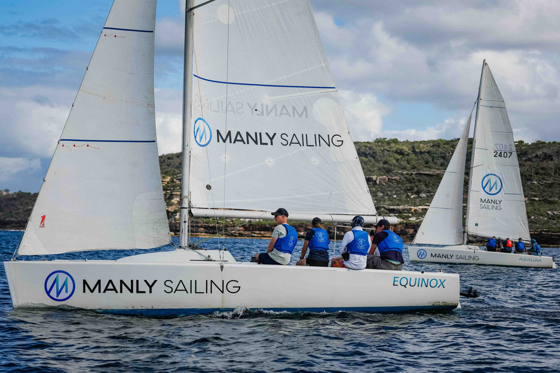 Saltwater Veterans Sailing Project crew sailing on Sydney Harbour from Manly Sailing.