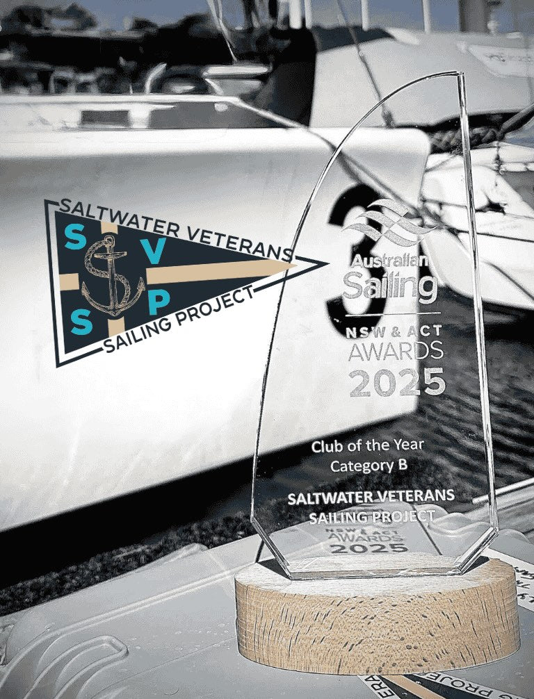 Saltwater Veterans Sailing Project Australian Sailing Club of the Year award for NSW and ACT, photographed at Gosford Sailing Club.