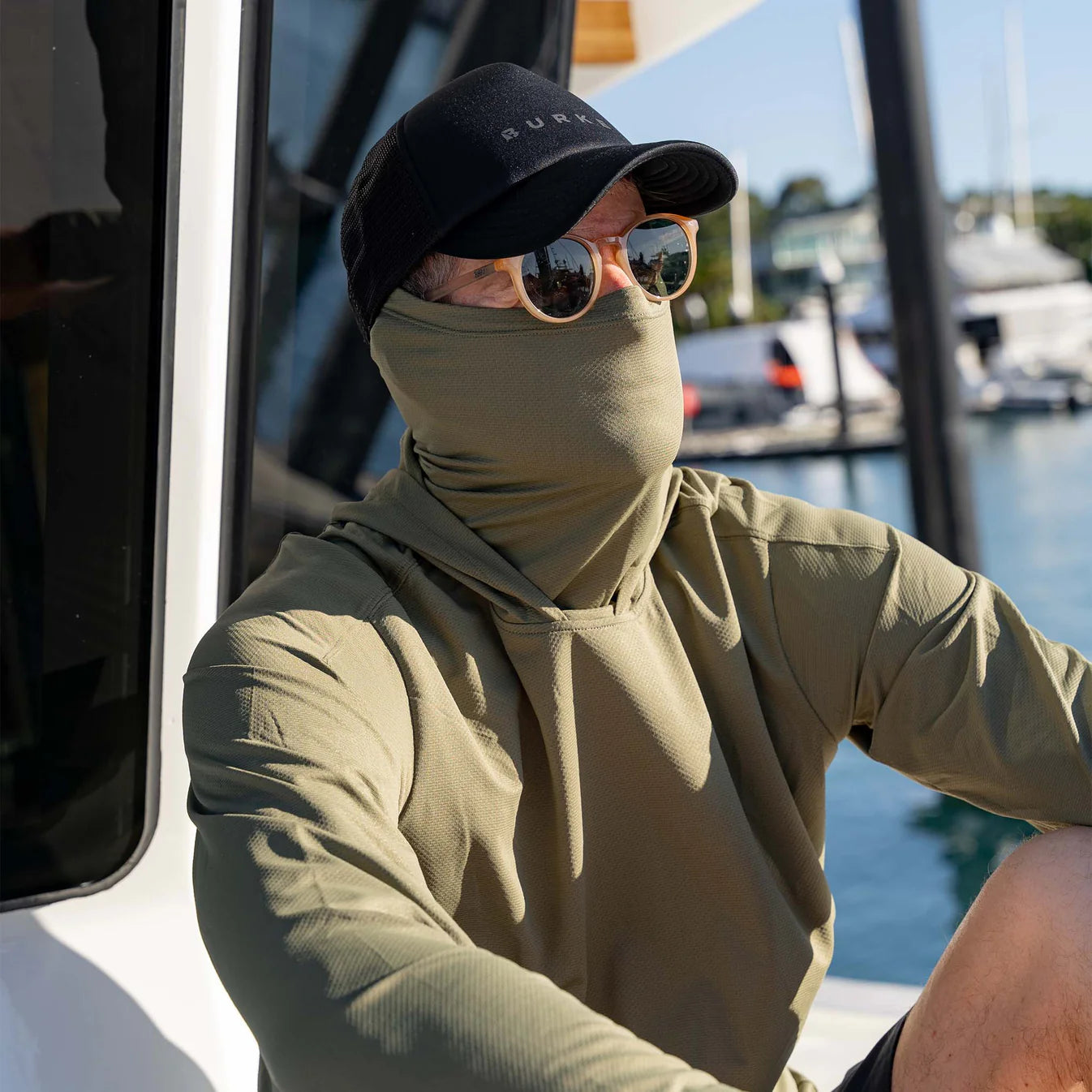 Burke | The Saltwater Ninja - Hooded Sun Shirt with Buff | Saltwater Veterans Branded